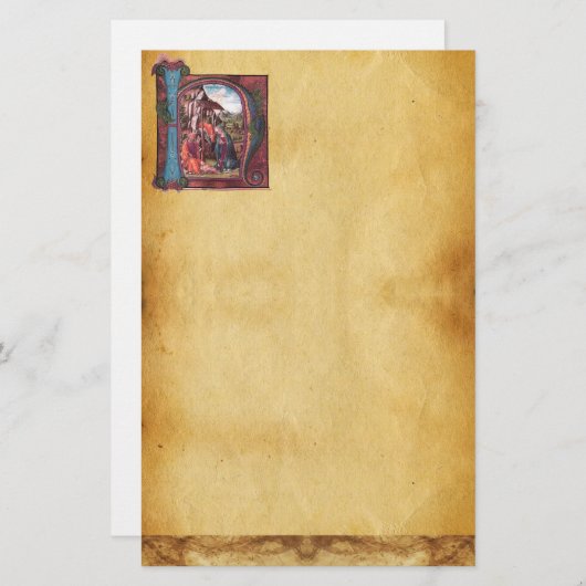 NATIVITEITSPARCHTIESMonogram Briefpapier (Voorkant / Achterkant)