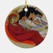 Nativiteitspictokerstversiering Keramisch Ornament (Achterkant)