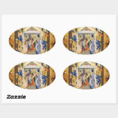 NATIVITEITSPRODUCTIE VAN CHRISTMAS OVALE STICKER (Vel)