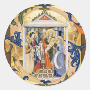NATIVITEITSPRODUCTIE VAN CHRISTMAS RONDE STICKER
