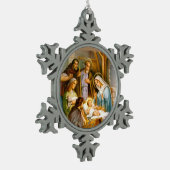 nativiteitsprogramma's tin sneeuwvlok ornament (Links)