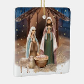 Nativiteitsscène aangepaste kerstmis keramisch ornament (Rechts)