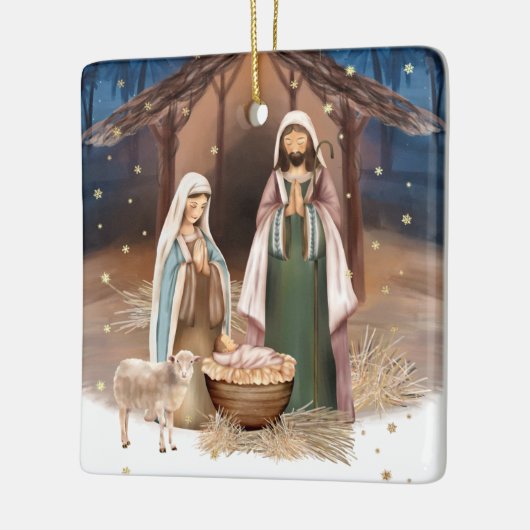 Nativiteitsscène aangepaste kerstmis keramisch ornament (Links)