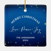 Nativiteitsscène aangepaste kerstmis keramisch ornament (Achterkant)