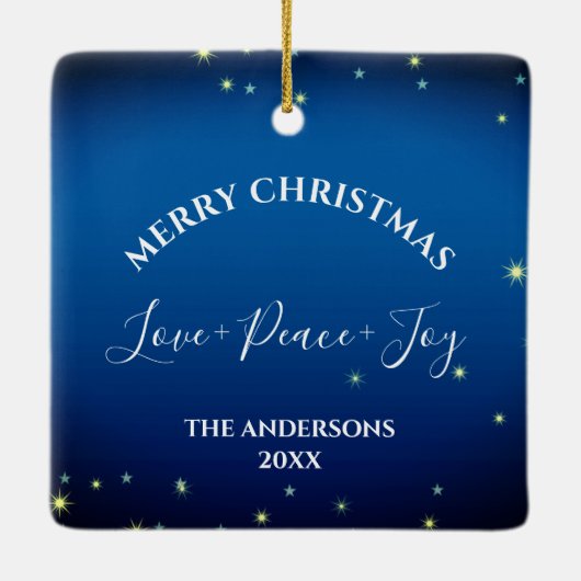 Nativiteitsscène aangepaste kerstmis keramisch ornament (Achterkant)