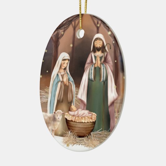 Nativiteitsscène aangepaste kerstmis keramisch ornament (Links)