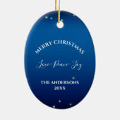 Nativiteitsscène aangepaste kerstmis keramisch ornament (Achterkant)