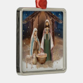 Nativiteitsscène aangepaste kerstmis metalen ornament (Rechts)