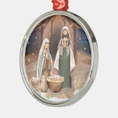 Nativiteitsscène aangepaste kerstmis metalen ornament (Links)