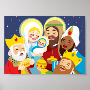 Nativiteitsscène Baby Jesus Birth Poster