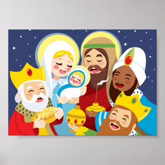 Nativiteitsscène Baby Jesus Birth Poster (Voorkant)