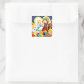 Nativiteitsscène Baby Jesus Birth Vierkante Sticker (Tas)