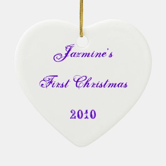 nativiteitsscène baby ' s eerste kerstversiering keramisch ornament (Achterkant)