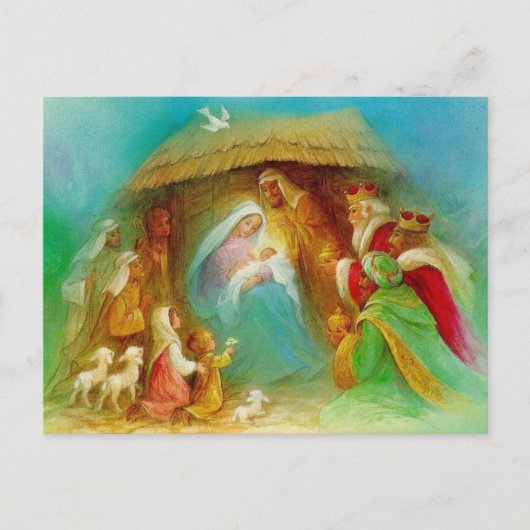  nativiteitsscène briefkaart (Voorkant)