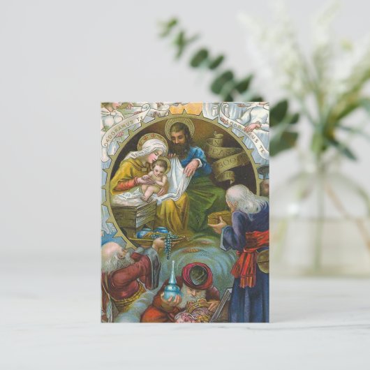 "Nativiteitsscène" Briefkaart (Staand voorkant)