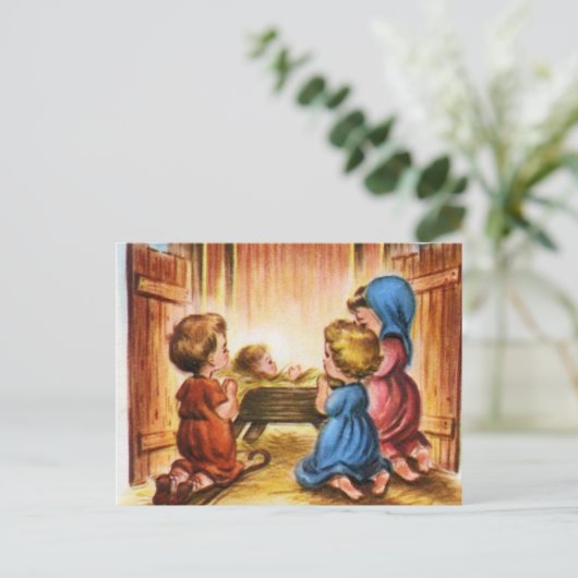 nativiteitsscène briefkaart (Staand voorkant)