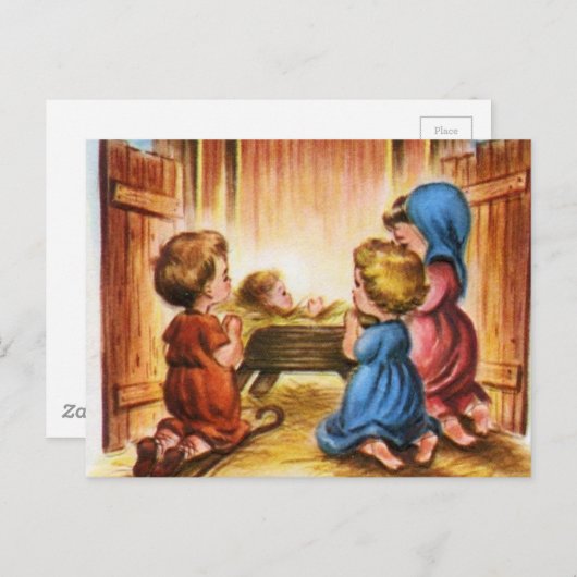  nativiteitsscène briefkaart (Voorkant / Achterkant)