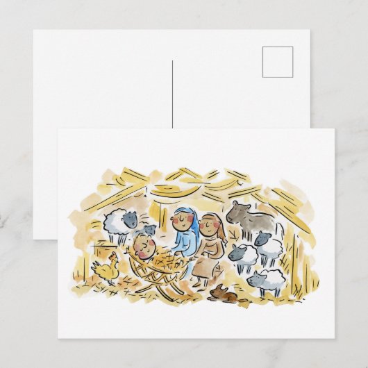 Nativiteitsscène Briefkaart (Voorkant / Achterkant)