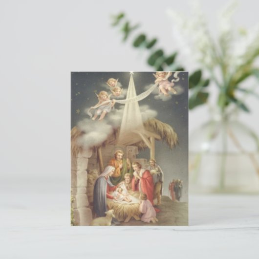 nativiteitsscène briefkaart (Staand voorkant)