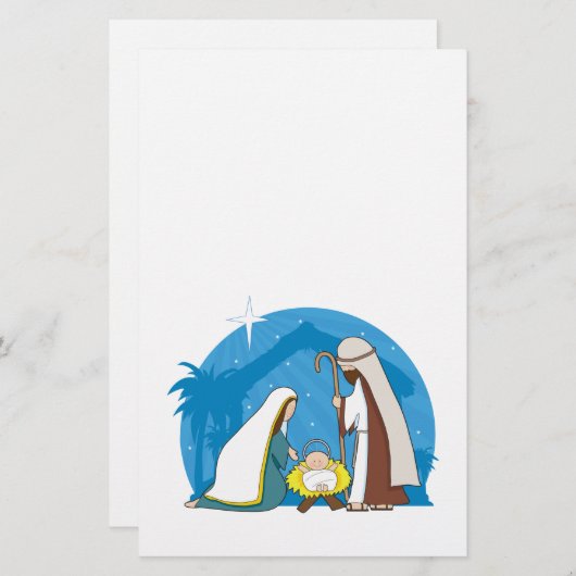 Nativiteitsscène Briefpapier (Voorkant / Achterkant)
