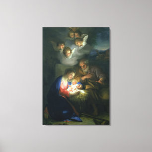 Nativiteitsscène Canvas Afdruk