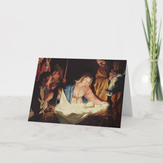 Nativiteitsscène Feestdagen Kaart (Voorkant)
