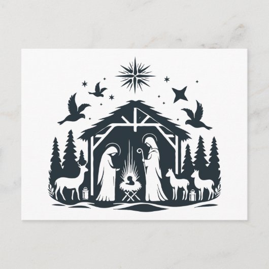 Nativiteitsscène Feestdagenkaart (Voorkant)