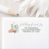 Nativiteitsscène Glad Tidings Return-adres Etiket (Insitu)