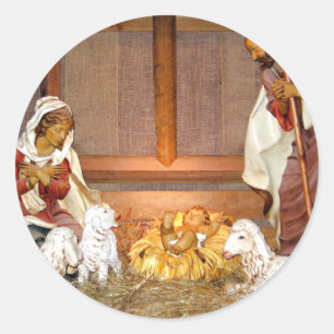 Nativiteitsscène/Heilige Familie Ronde Sticker