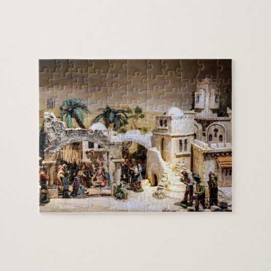 Nativiteitsscène instellen voor kerstmis legpuzzel (Horizontaal)