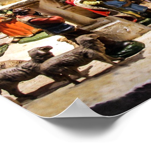 Nativiteitsscène instellen voor kerstmis poster (Hoek)