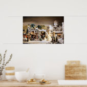 Nativiteitsscène instellen voor kerstmis poster (Keuken)