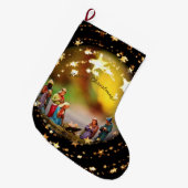 Nativiteitsscène Jesus in Wieg kerstmis Grote Kerstsok (Voorkant (Hangend))