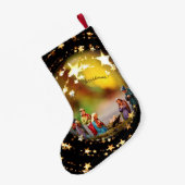 Nativiteitsscène Jesus in Wieg kerstmis Kleine Kerstsok (Achterkant (Hangend))