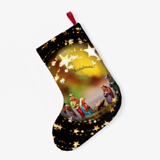 Nativiteitsscène Jesus in Wieg kerstmis Kleine Kerstsok (Achterkant (Hangend))