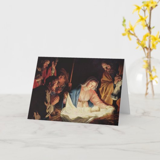 Nativiteitsscène Kaart (Gele Bloem)