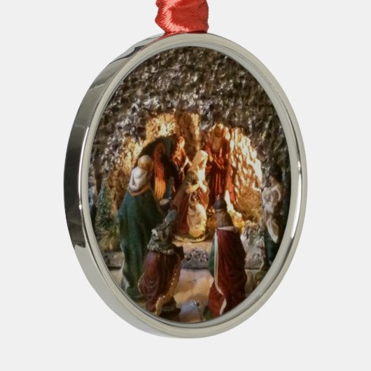 Nativiteitsscène kerstboomversiering metalen ornament (Rechts)