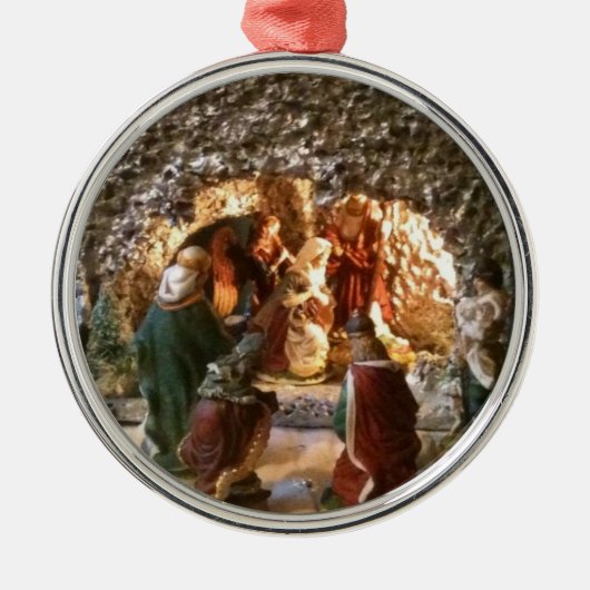 Nativiteitsscène kerstboomversiering metalen ornament (Voorkant)