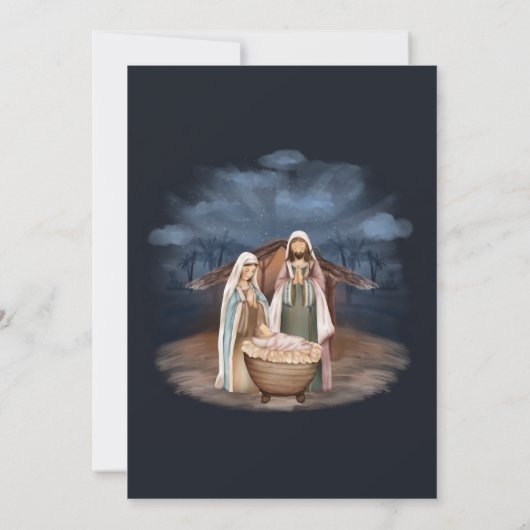 Nativiteitsscène - kerstuitnodiging kaart (Achterkant)