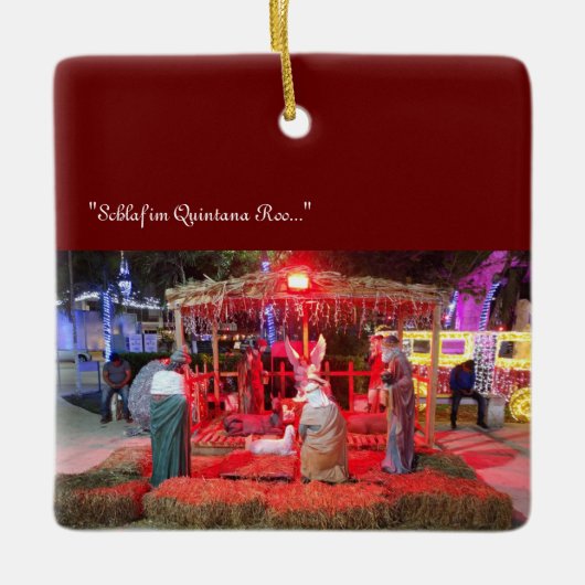 nativiteitsscène - looking@phones keramische siers keramisch ornament (Voorkant)