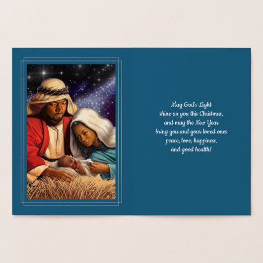 Nativiteitsscène Luxe echte kerstkaarten voor Foli Folie Kaarten (Binnen)
