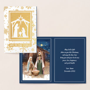 Nativiteitsscène Luxe echte kerstkaarten voor Foli Folie Kaarten