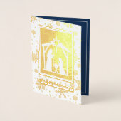 Nativiteitsscène Luxe echte kerstkaarten voor Foli Folie Kaarten (Voorkant)
