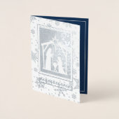 Nativiteitsscène Luxe echte kerstkaarten voor Foli Folie Kaarten (Voorkant)