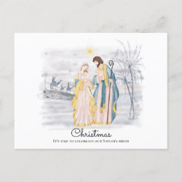 Nativiteitsscène - Mary, Joseph & Newborn Baby Jes Briefkaart