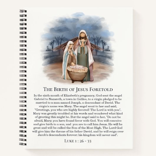 Nativiteitsscène - Mary, Joseph & Newborn Baby Jes Notitieboek (Voorkant)
