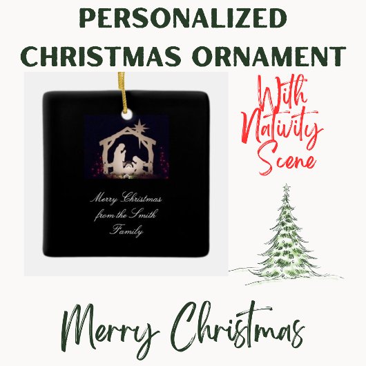 Nativiteitsscène Merry Kerstkeramische versiering Keramisch Ornament