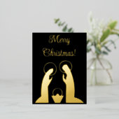 Nativiteitsscène Merry Kerstmis Folie Feestdagen Briefkaart (Staand Voorkant)