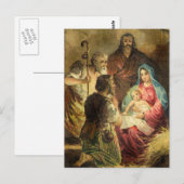  nativiteitsscène met drastische verlichting briefkaart (Voorkant / Achterkant)