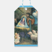 Nativiteitsscène met kerstmis cadeaulabel (Voorkant)